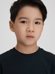 Reiss Navy Bless 13-14 yrs Cotton-Blend Jersey Crew-Neck T-Shirt - Image 3 of 7