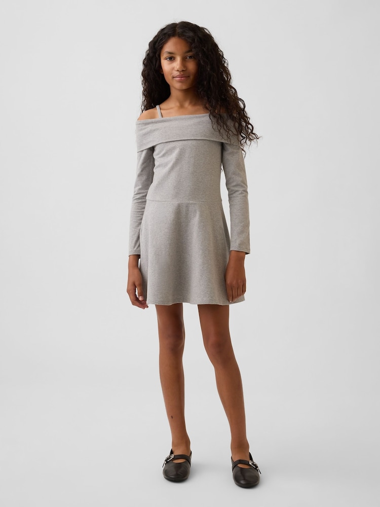 Gap Grey Jersey Off-Shoulder Dress (4-13yrs) - Image 1 of 5