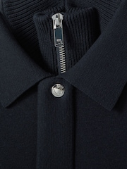 Reiss Navy Parkhurst Hybrid Funnel Neck Jacket - Image 6 of 6