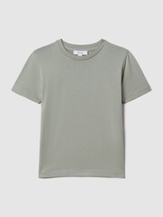 Reiss Pistachio Bless Crew Neck T-Shirt - Image 1 of 3