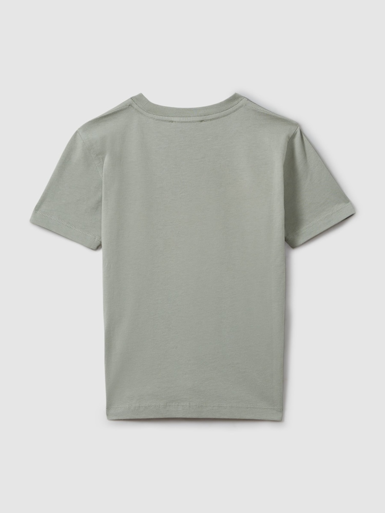 Reiss Pistachio Bless Crew Neck T-Shirt - Image 2 of 3 Reiss Pistachio Bless Crew Neck T-Shirt - Image 2 of 3
