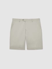 Reiss Soft Sage Oe Hampton Cotton Chino Shorts With Stretch - Image 2 of 6