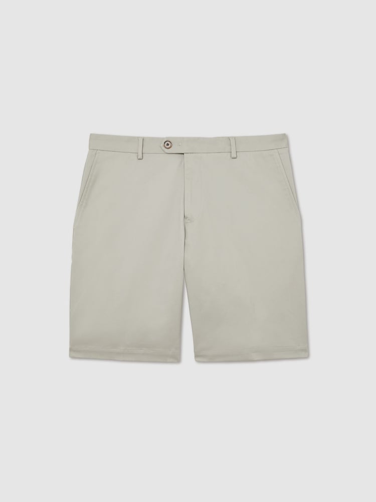 Reiss Soft Sage Oe Hampton Cotton Chino Shorts With Stretch - Image 2 of 6