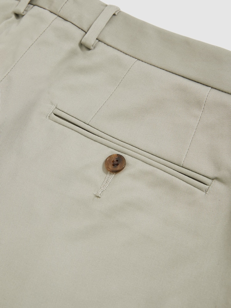 Reiss Soft Sage Oe Hampton Cotton Chino Shorts With Stretch - Image 6 of 6