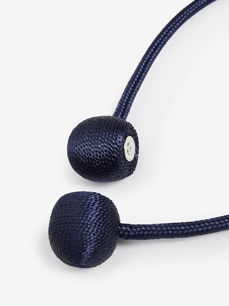 Navy Blue Magnetic Curtain Tie Backs Set of 2 - Image 3 of 4