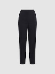 Reiss Black Theo Taper Tapered Fit Side Stripe Trousers - Image 2 of 4