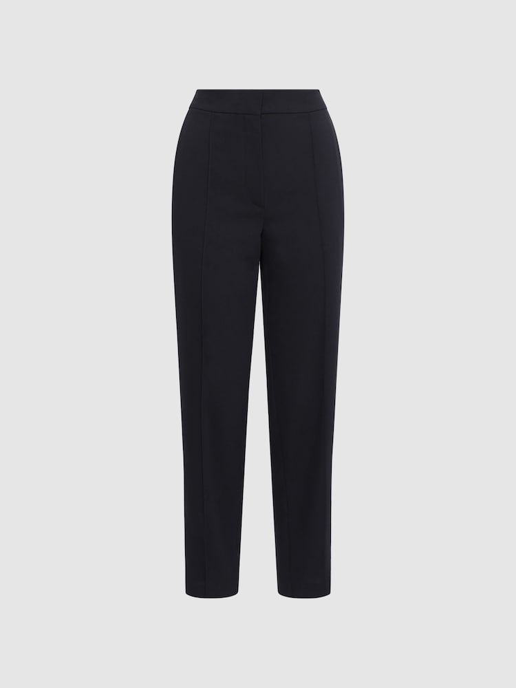 Reiss Black Theo Taper Tapered Fit Side Stripe Trousers - Image 2 of 4