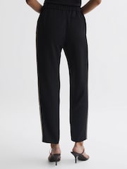Reiss Black Theo Taper Tapered Fit Side Stripe Trousers - Image 4 of 4