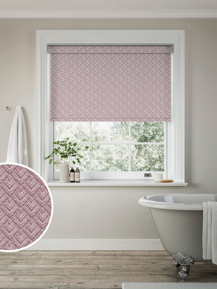 Red Drawn Geo Made to Measure Roller Blind - Image 1 of 6