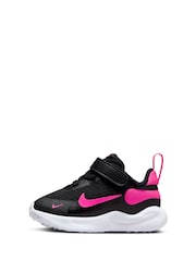 Nike Black/Pink Infant Revolution 7 Trainers - Image 2 of 11