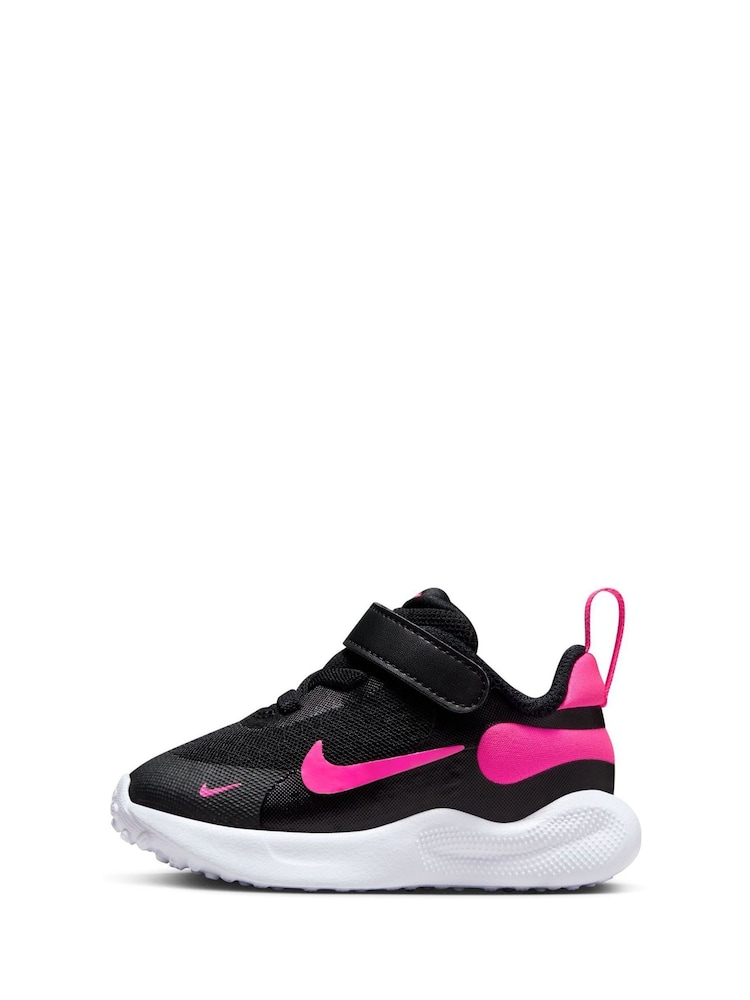 Nike Black/Pink Infant Revolution 7 Trainers - Image 2 of 11