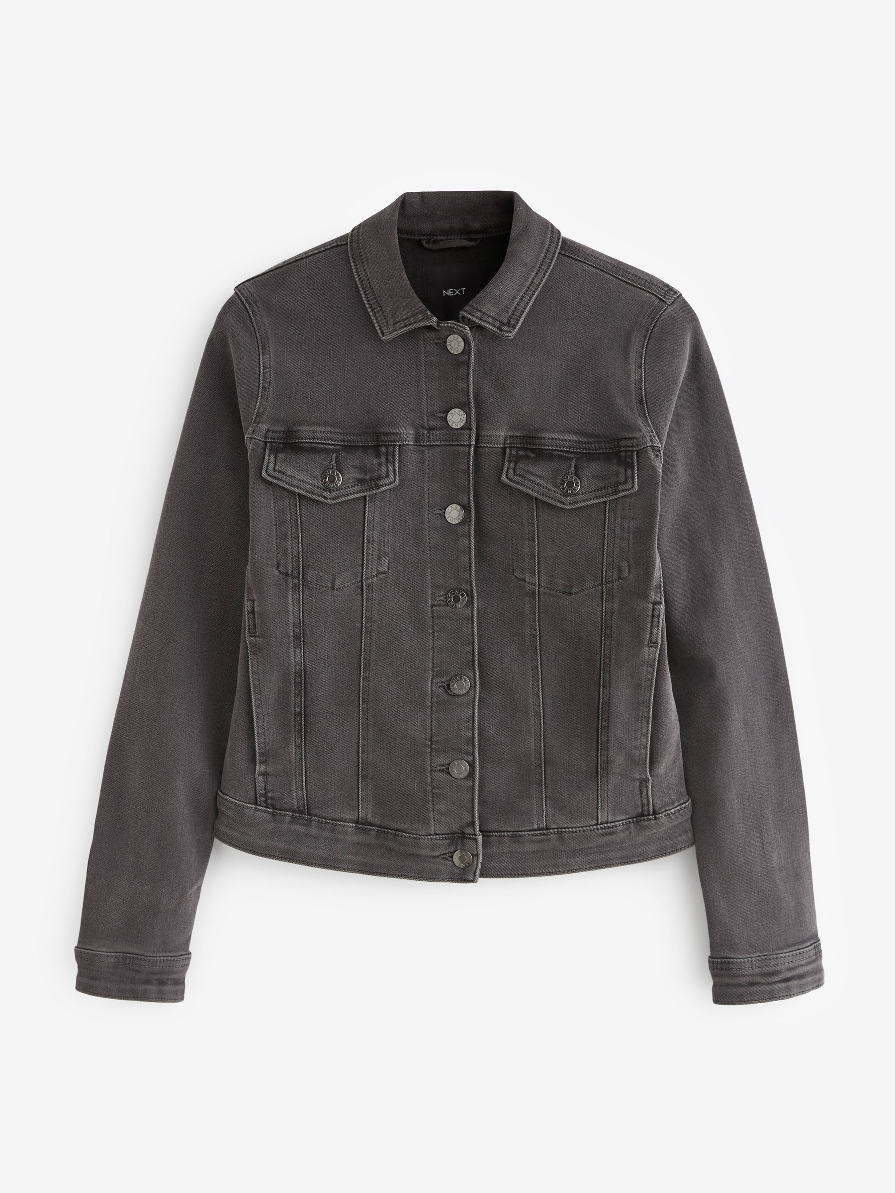 Next black denim jacket 2025