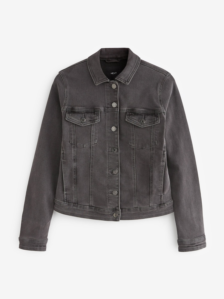 Washed Black Denim Jacket - Image 5 of 7
