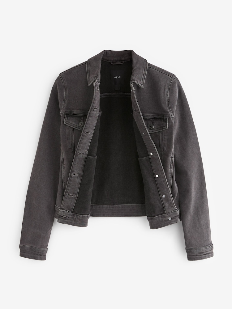 Washed Black Denim Jacket - Image 6 of 7