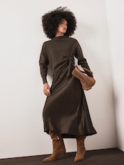 Mint Velvet Green 2-In-1 Midi Dress - Image 1 of 8