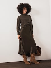 Mint Velvet Green 2-In-1 Midi Dress - Image 3 of 8
