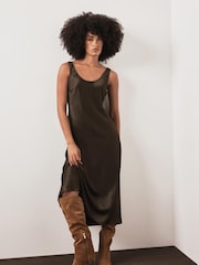 Mint Velvet Green 2-In-1 Midi Dress - Image 5 of 8