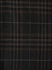 Marineblau/Hellbraun - Karierter Anzug im Slim-Fit: Hose - Bild 5 von 5