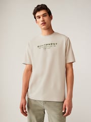 Blue/Rust/Ecru Text 3 Pack Relaxed Fit Graphic Heavyweight T-Shirts 3 Pack - Image 2 of 12