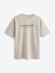 Blue/Rust/Ecru Text 3 Pack Relaxed Fit Graphic Heavyweight T-Shirts 3 Pack - Image 9 of 12