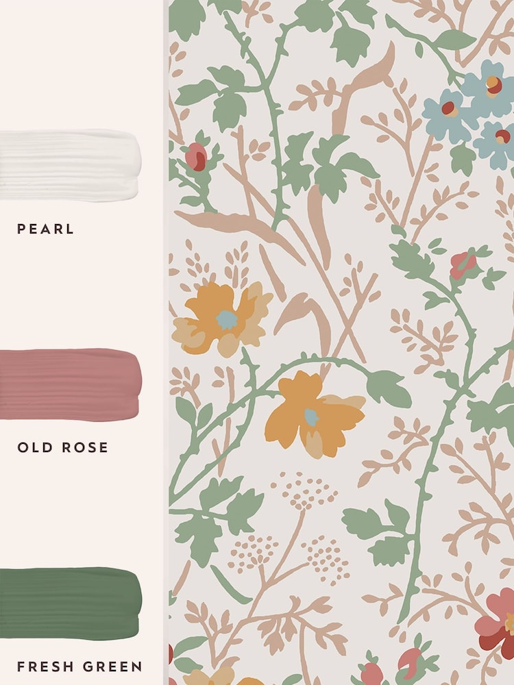 Laura Ashley Antique Pink Shropshire Posy 10M Wallpaper - Image 4 of 4