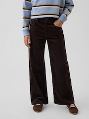 Gap Dark Brown Corduroy Low Rise Corduroy Stride Wide-Leg Jeans (5-13yrs) - Image 1 of 5