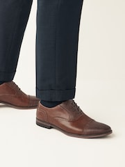Tan Brown Oxford Toe Cap Shoes - Image 1 of 7