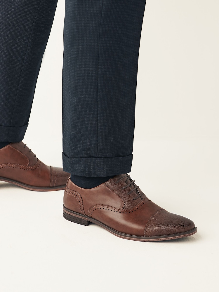 Tan Brown Oxford Toe Cap Shoes - Image 1 of 7