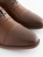 Tan Brown Oxford Toe Cap Shoes - Image 5 of 7
