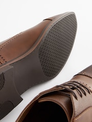 Tan Brown Oxford Toe Cap Shoes - Image 6 of 7