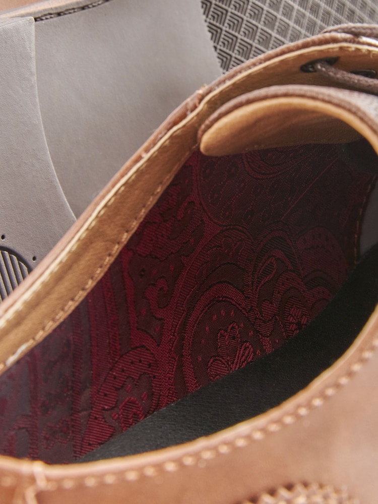 Tan Brown Oxford Toe Cap Shoes - Image 7 of 7