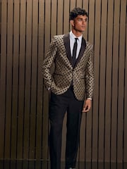 Gold EDIT Slim Jacquard Blazer - Image 3 of 18