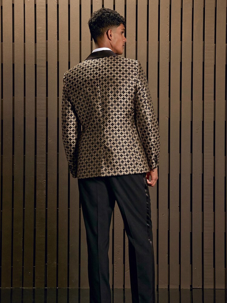 Gold EDIT Slim Jacquard Blazer - Image 4 of 18