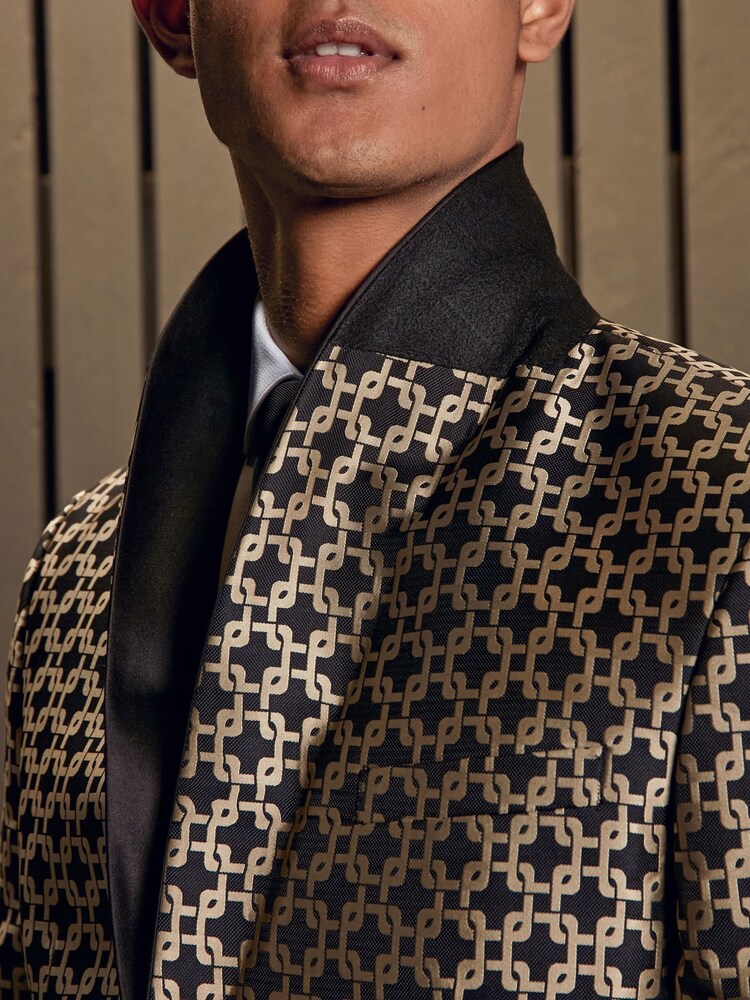 Gold EDIT Slim Jacquard Blazer - Image 5 of 18