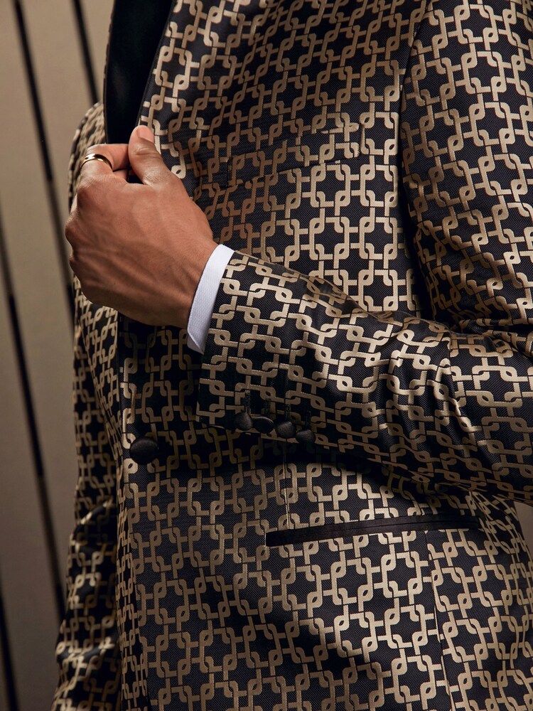 Gold EDIT Slim Jacquard Blazer - Image 6 of 18