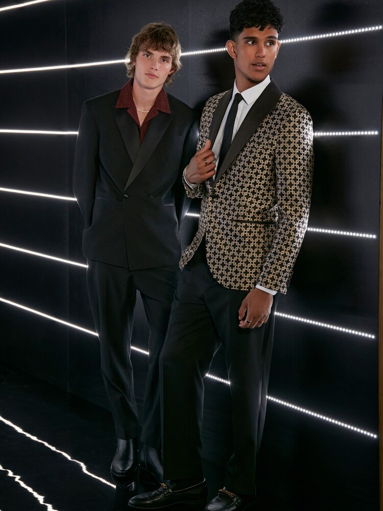 Gold EDIT Slim Jacquard Blazer - Image 8 of 18