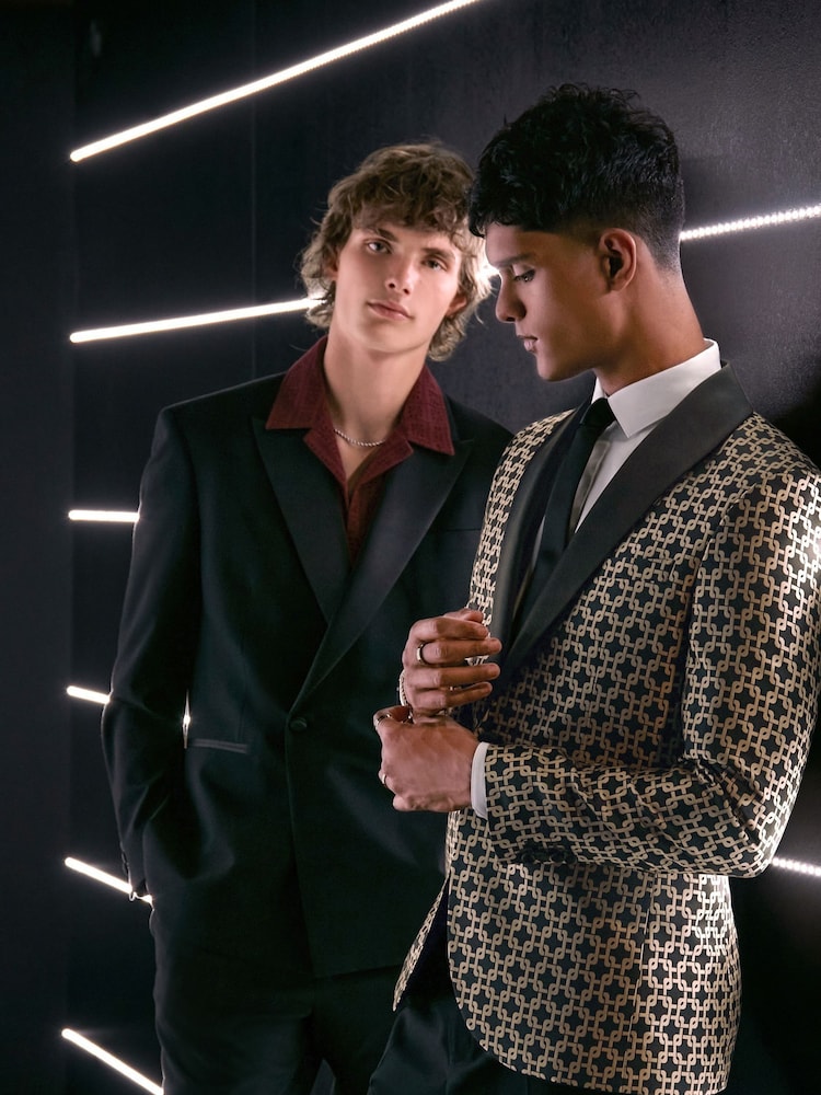 Gold EDIT Slim Jacquard Blazer - Image 9 of 18