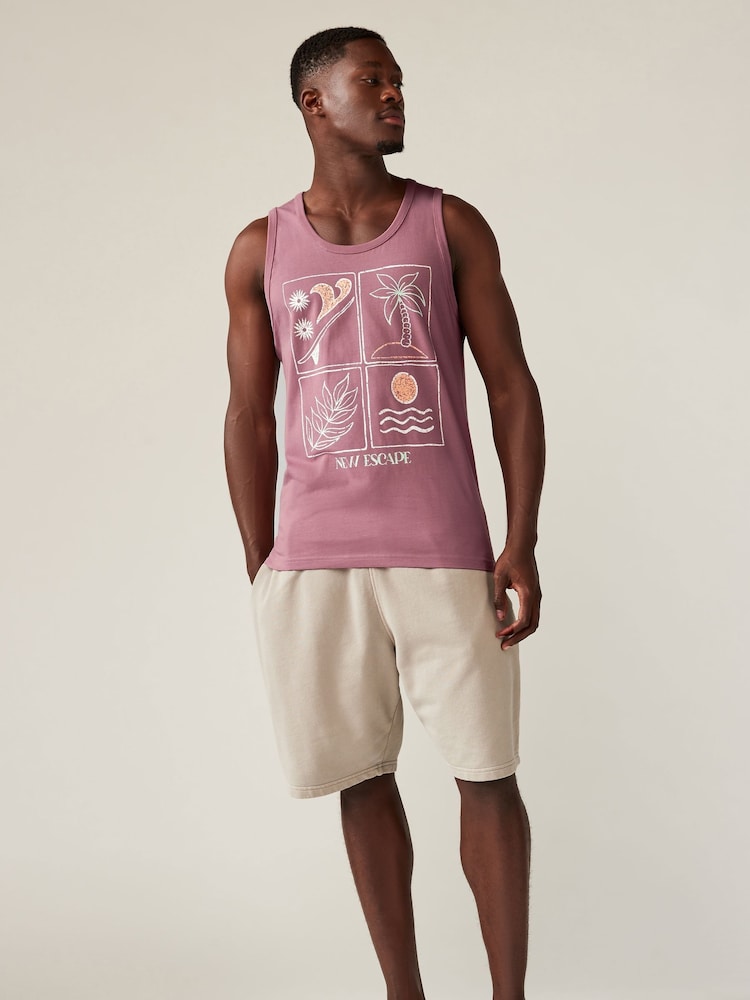 Multi Pastel 3 Pack Summer Front Print Graphic Vests - Image 2 of 7 Multi Pastel 3 Pack Summer Front Print Graphic Vests - Image 2 of 7