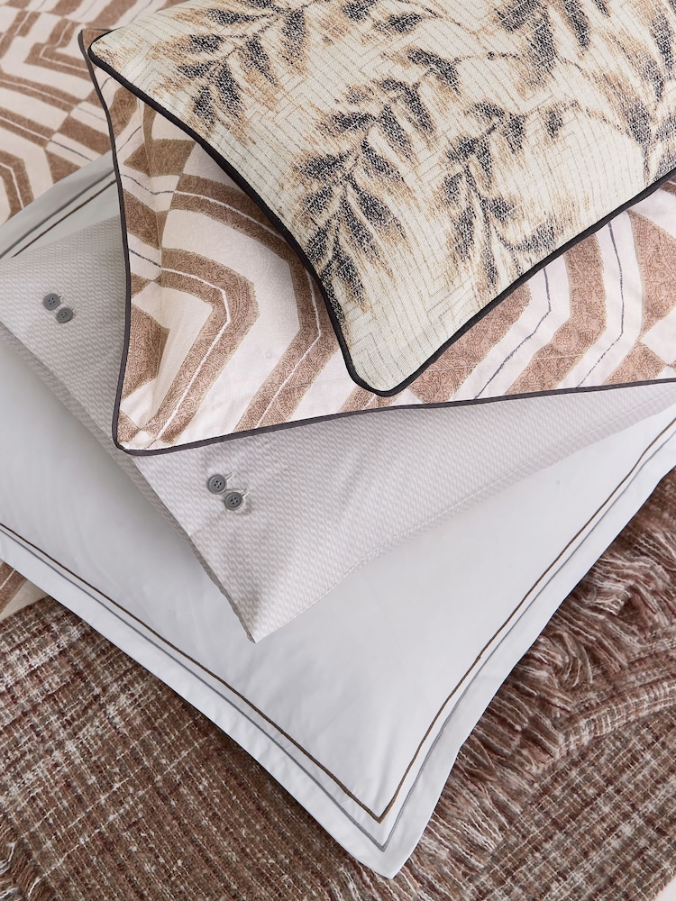 Bedeck of Belfast Charcoal Osanna Avita 180TC 100% Cotton Square Pillowcase Pair - Image 4 of 4 Bedeck of Belfast Charcoal Osanna Avita 180TC 100% Cotton Square Pillowcase Pair - Image 4 of 4