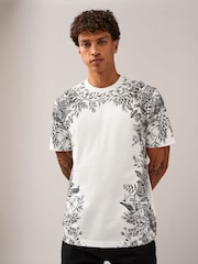 White/Black/Khaki 100% Cotton Graphic Print T-Shirts 3 Pack - Image 6 of 12