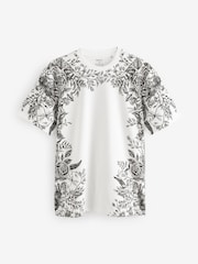 White/Black/Khaki 100% Cotton Graphic Print T-Shirts 3 Pack - Image 9 of 12