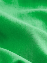 Green Linen Blend Button Down Relaxed Sleeve Top - Image 5 of 5