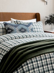 Bedeck of Belfast Navy Navajo Textured Cotton Velvet Cushion - Image 2 of 5