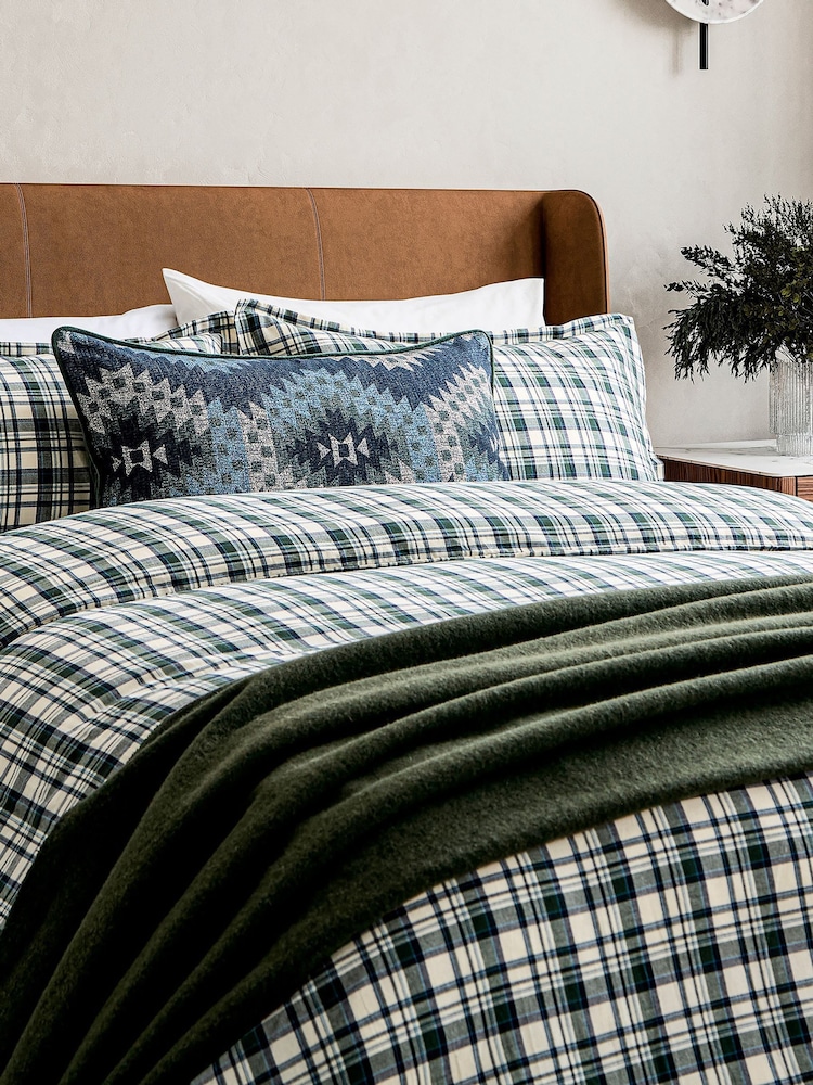 Bedeck of Belfast Navy Navajo Textured Cotton Velvet Cushion - Image 2 of 5 Bedeck of Belfast Navy Navajo Textured Cotton Velvet Cushion - Image 2 of 5