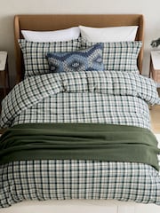 Bedeck of Belfast Navy Navajo Textured Cotton Velvet Cushion - Image 3 of 5
