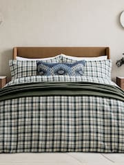 Bedeck of Belfast Navy Navajo Textured Cotton Velvet Cushion - Image 4 of 5