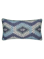 Bedeck of Belfast Navy Navajo Textured Cotton Velvet Cushion - Image 5 of 5
