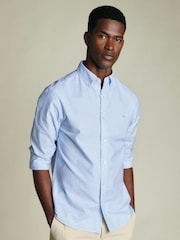 Zils - Charles Tyrwhitt pogājams, elastīgs, mazgāts, klasiska piegriezuma Oxford krekls - Attēls 1 no 7