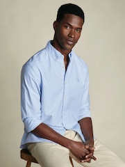 Zils - Charles Tyrwhitt pogājams, elastīgs, mazgāts, klasiska piegriezuma Oxford krekls - Attēls 2 no 7