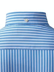 Albastru - Cămașă stretch cu croi clasic prespălat și nasturi poplin Charles Tyrwhitt Dungă - Imaginea 6 din 8